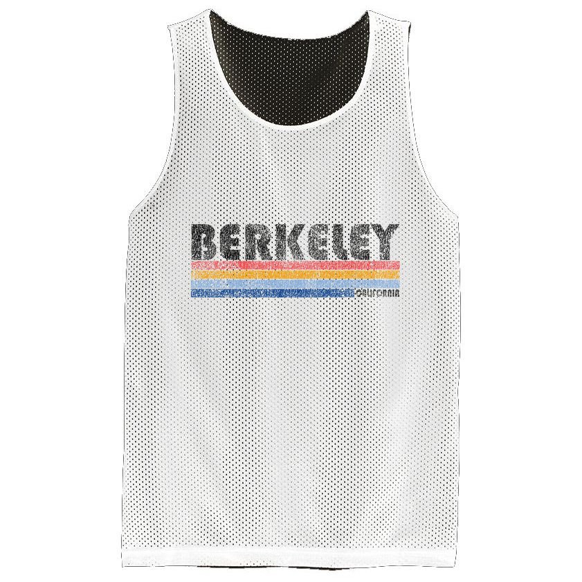 Vintage 1980s Style Berkeley California Mesh Reversible Basketball Jersey Tank