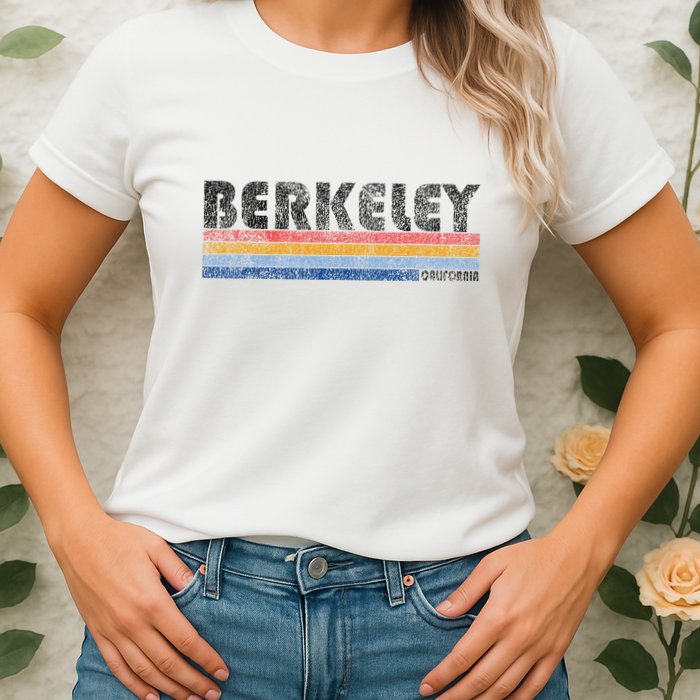 Vintage 1980s Style Berkeley California Womens T-Shirt