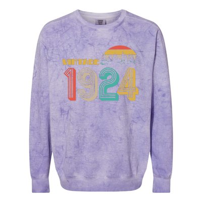 Vintage 1924 Sun Wilderness 100th Birthday Colorblast Crewneck Sweatshirt