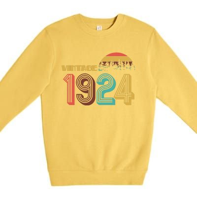 Vintage 1924 Sun Wilderness 100th Birthday Premium Crewneck Sweatshirt