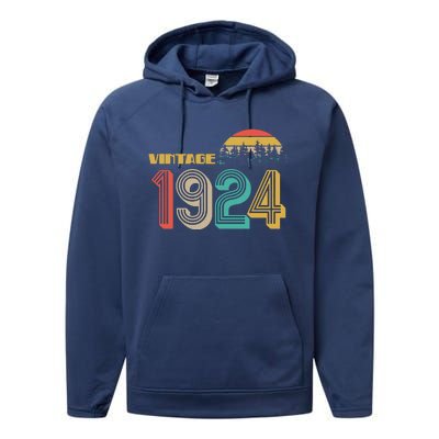 Vintage 1924 Sun Wilderness 100th Birthday Performance Fleece Hoodie