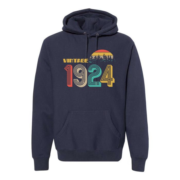 Vintage 1924 Sun Wilderness 100th Birthday Premium Hoodie