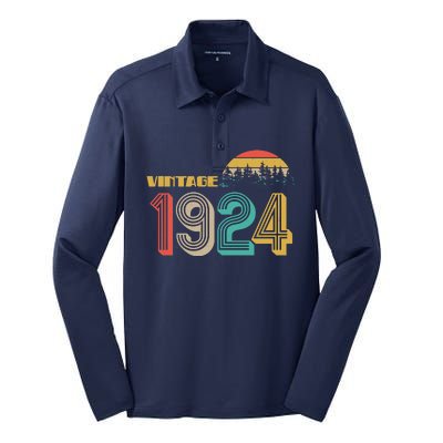 Vintage 1924 Sun Wilderness 100th Birthday Silk Touch Performance Long Sleeve Polo