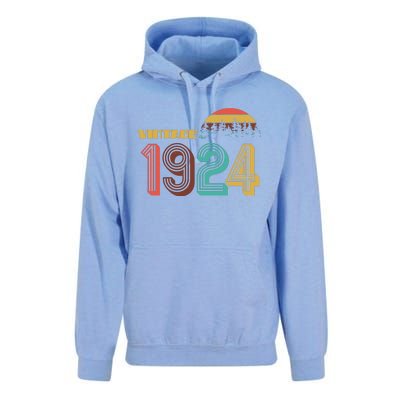 Vintage 1924 Sun Wilderness 100th Birthday Unisex Surf Hoodie