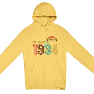 Vintage 1934 Sun Wilderness 90th Birthday Premium Pullover Hoodie