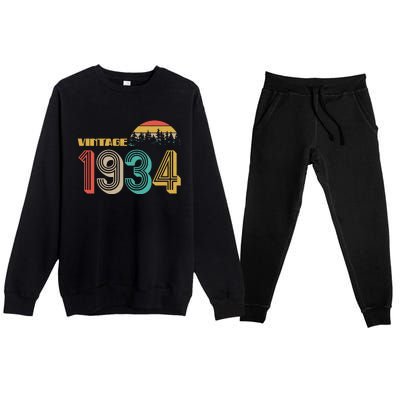 Vintage 1934 Sun Wilderness 90th Birthday Premium Crewneck Sweatsuit Set