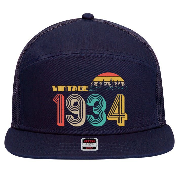 Vintage 1934 Sun Wilderness 90th Birthday 7 Panel Mesh Trucker Snapback Hat