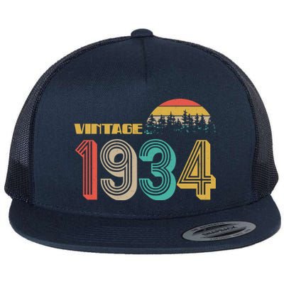 Vintage 1934 Sun Wilderness 90th Birthday Flat Bill Trucker Hat