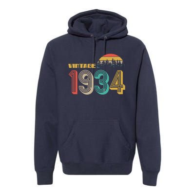 Vintage 1934 Sun Wilderness 90th Birthday Premium Hoodie