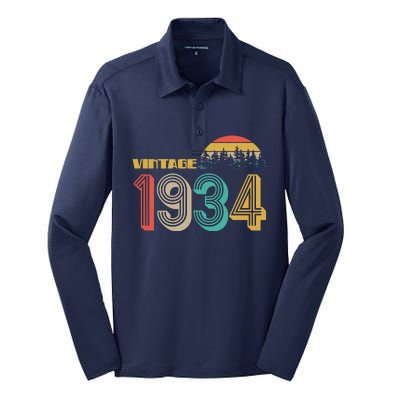 Vintage 1934 Sun Wilderness 90th Birthday Silk Touch Performance Long Sleeve Polo