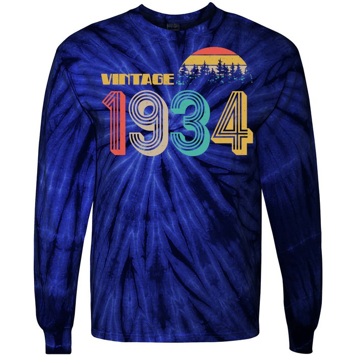 Vintage 1934 Sun Wilderness 90th Birthday Tie-Dye Long Sleeve Shirt