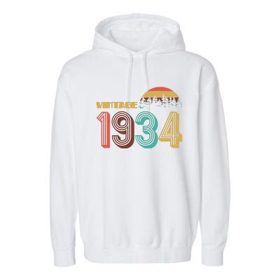 Vintage 1934 Sun Wilderness 90th Birthday Garment-Dyed Fleece Hoodie