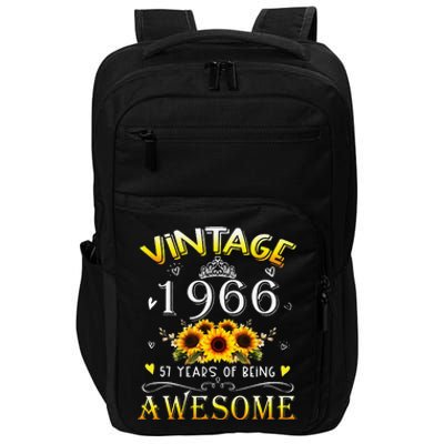 Vintage 1966 Sunflower 57 Years Old 57th Birthday Impact Tech Backpack