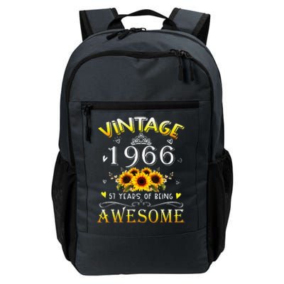 Vintage 1966 Sunflower 57 Years Old 57th Birthday Daily Commute Backpack