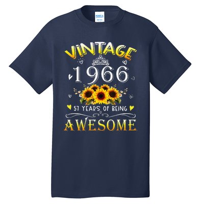 Vintage 1966 Sunflower 57 Years Old 57th Birthday Tall T-Shirt