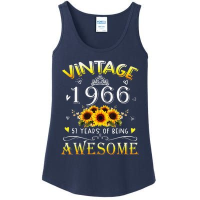 Vintage 1966 Sunflower 57 Years Old 57th Birthday Ladies Essential Tank