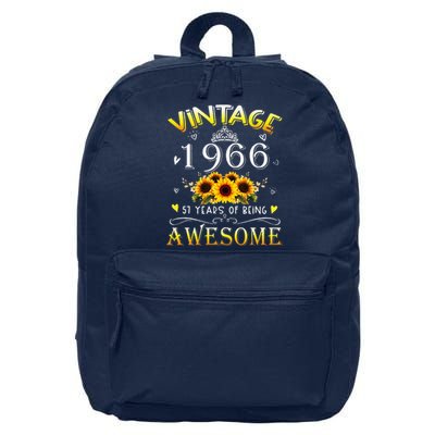 Vintage 1966 Sunflower 57 Years Old 57th Birthday 16 in Basic Backpack