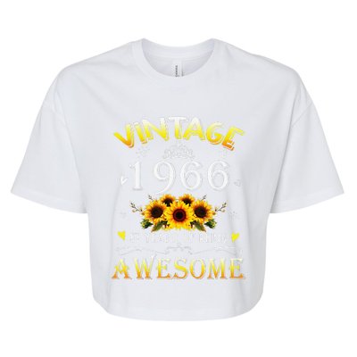 Vintage 1966 Sunflower 57 Years Old 57th Birthday Bella+Canvas Jersey Crop Tee