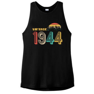 Vintage 1944 Sun Wilderness 80th Birthday Ladies PosiCharge Tri-Blend Wicking Tank