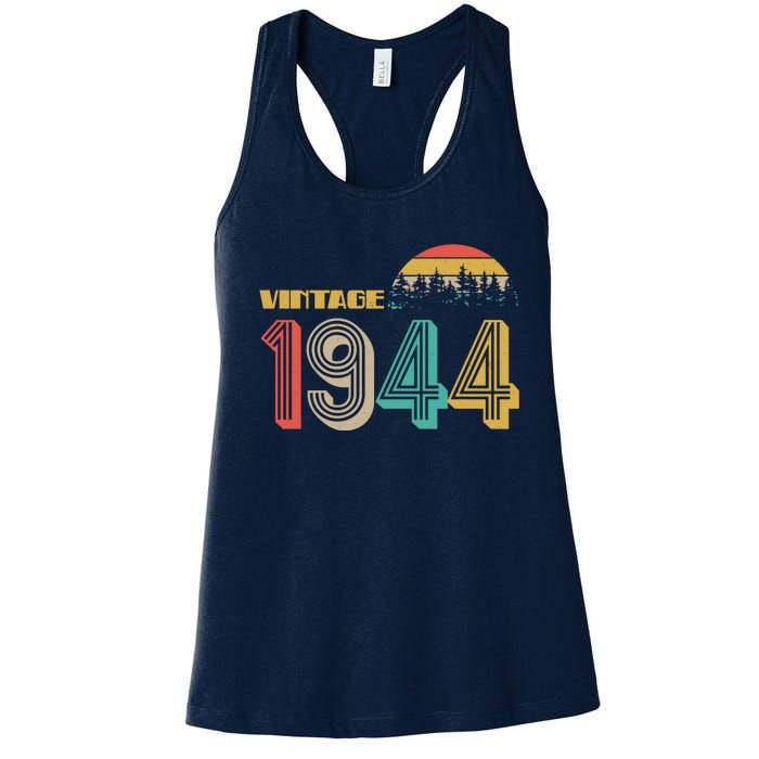 Vintage 1944 Sun Wilderness 80th Birthday Women's Racerback Tank