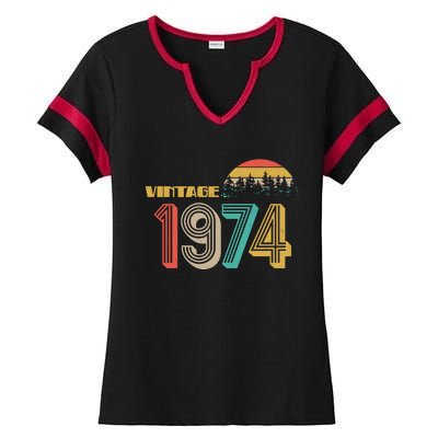 Vintage 1974 Sun Wilderness 50th Birthday Ladies Halftime Notch Neck Tee