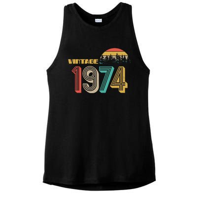 Vintage 1974 Sun Wilderness 50th Birthday Ladies PosiCharge Tri-Blend Wicking Tank