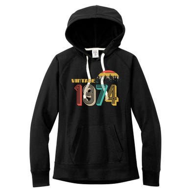 Vintage 1974 Sun Wilderness 50th Birthday Women's Fleece Hoodie