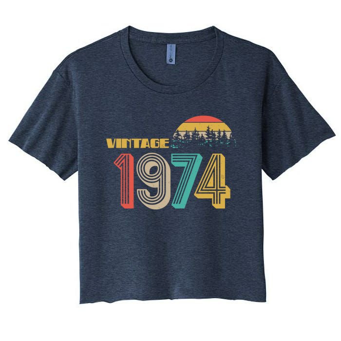 Vintage 1974 Sun Wilderness 50th Birthday Women's Crop Top Tee