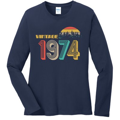 Vintage 1974 Sun Wilderness 50th Birthday Ladies Long Sleeve Shirt