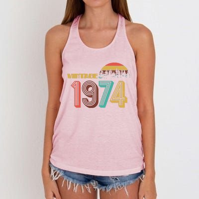 Vintage 1974 Sun Wilderness 50th Birthday Women's Knotted Racerback Tank