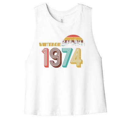 Vintage 1974 Sun Wilderness 50th Birthday Women's Racerback Cropped Tank