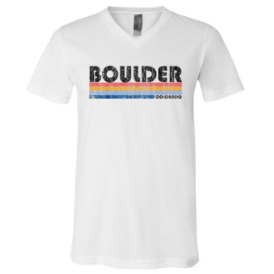 Vintage 1980s Style Boulder CO V-Neck T-Shirt