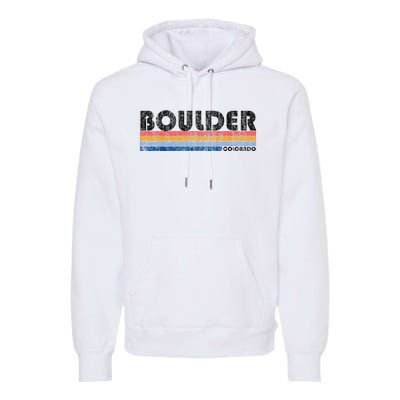 Vintage 1980s Style Boulder CO Premium Hoodie