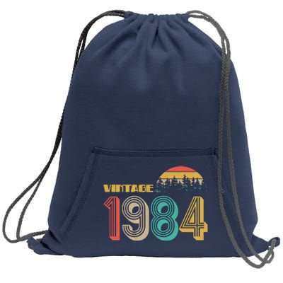 Vintage 1984 Sun Wilderness 40th Birthday Sweatshirt Cinch Pack Bag