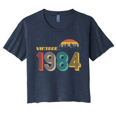 Vintage 1984 Sun Wilderness 40th Birthday Women's Crop Top Tee