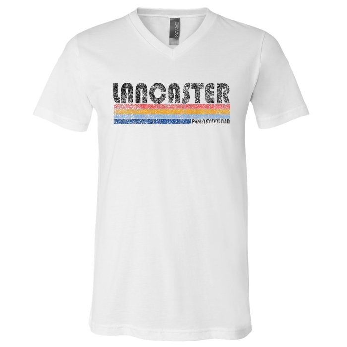 Vintage 1980s Style Lancaster Pa V-Neck T-Shirt