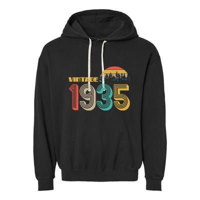 Vintage 1935 Sun Wilderness 90th Birthday Garment-Dyed Fleece Hoodie