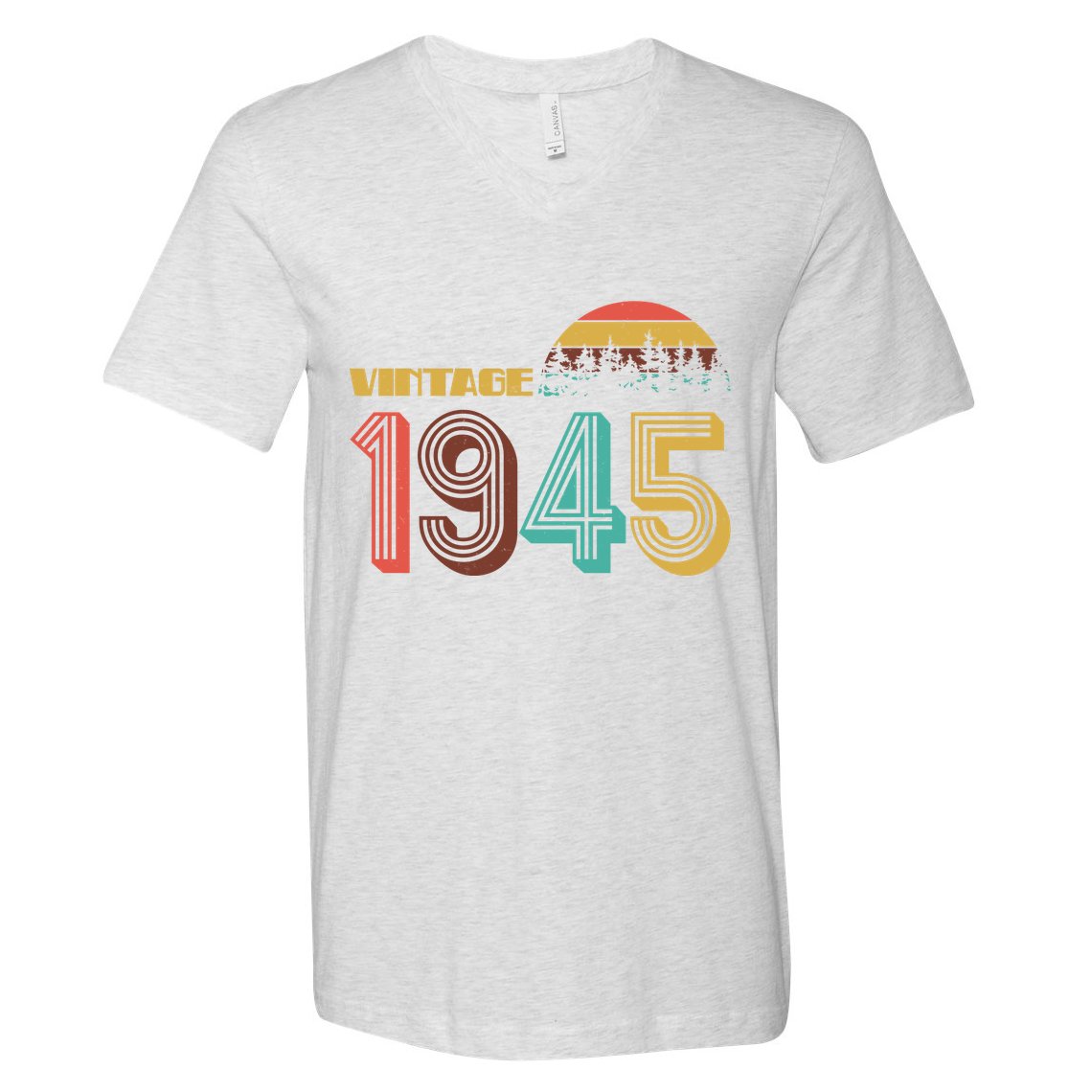 Vintage 1945 Sun Wilderness 80th Birthday V-Neck T-Shirt