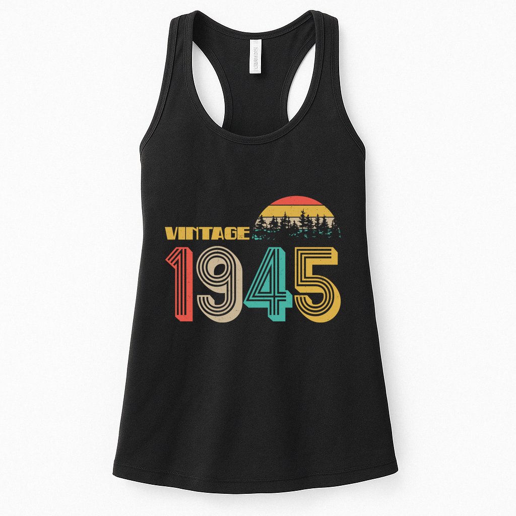 Vintage 1945 Sun Wilderness 80th Birthday Womens Tank Top