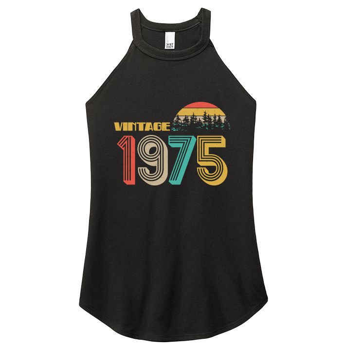 Vintage 1975 Sun Wilderness 50th Birthday Women's Perfect Tri Rocker Tank
