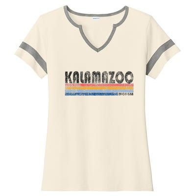 Vintage 1980s Style Kalamazoo Michigan Ladies Halftime Notch Neck Tee