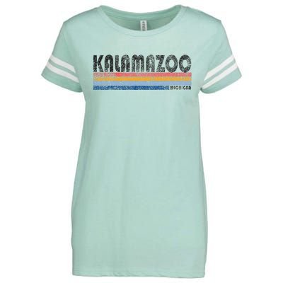 Vintage 1980s Style Kalamazoo Michigan Enza Ladies Jersey Football T-Shirt