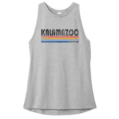 Vintage 1980s Style Kalamazoo Michigan Ladies PosiCharge Tri-Blend Wicking Tank