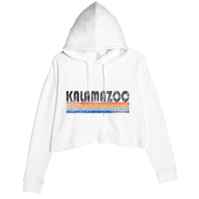 Vintage 1980s Style Kalamazoo Michigan Crop Fleece Hoodie