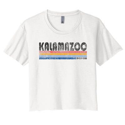 Vintage 1980s Style Kalamazoo Michigan Women's Crop Top Tee