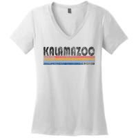 Vintage 1980s Style Kalamazoo Michigan Women's V-Neck T-Shirt