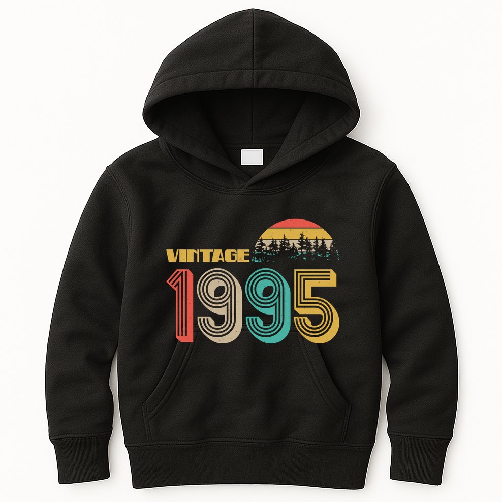 Vintage 1995 Sun Wilderness 30th Birthday Kids Hoodie