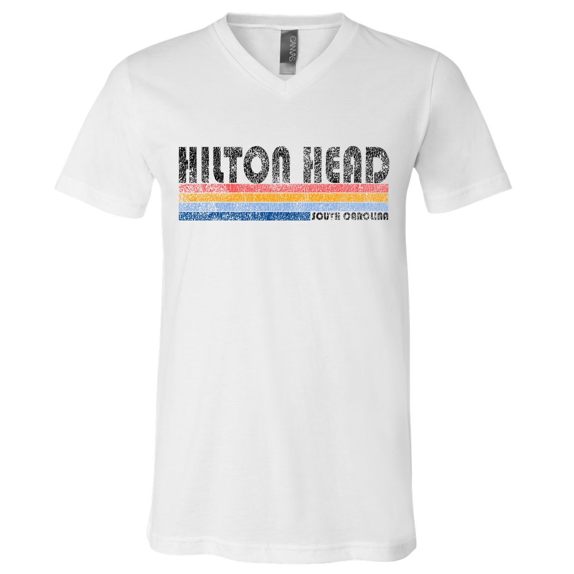 Vintage 1980s Style Hilton Head South Carolina V-Neck T-Shirt