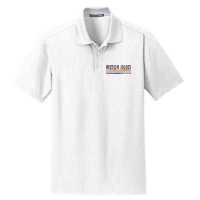 Vintage 1980s Style Hilton Head South Carolina Dry Zone Grid Polo