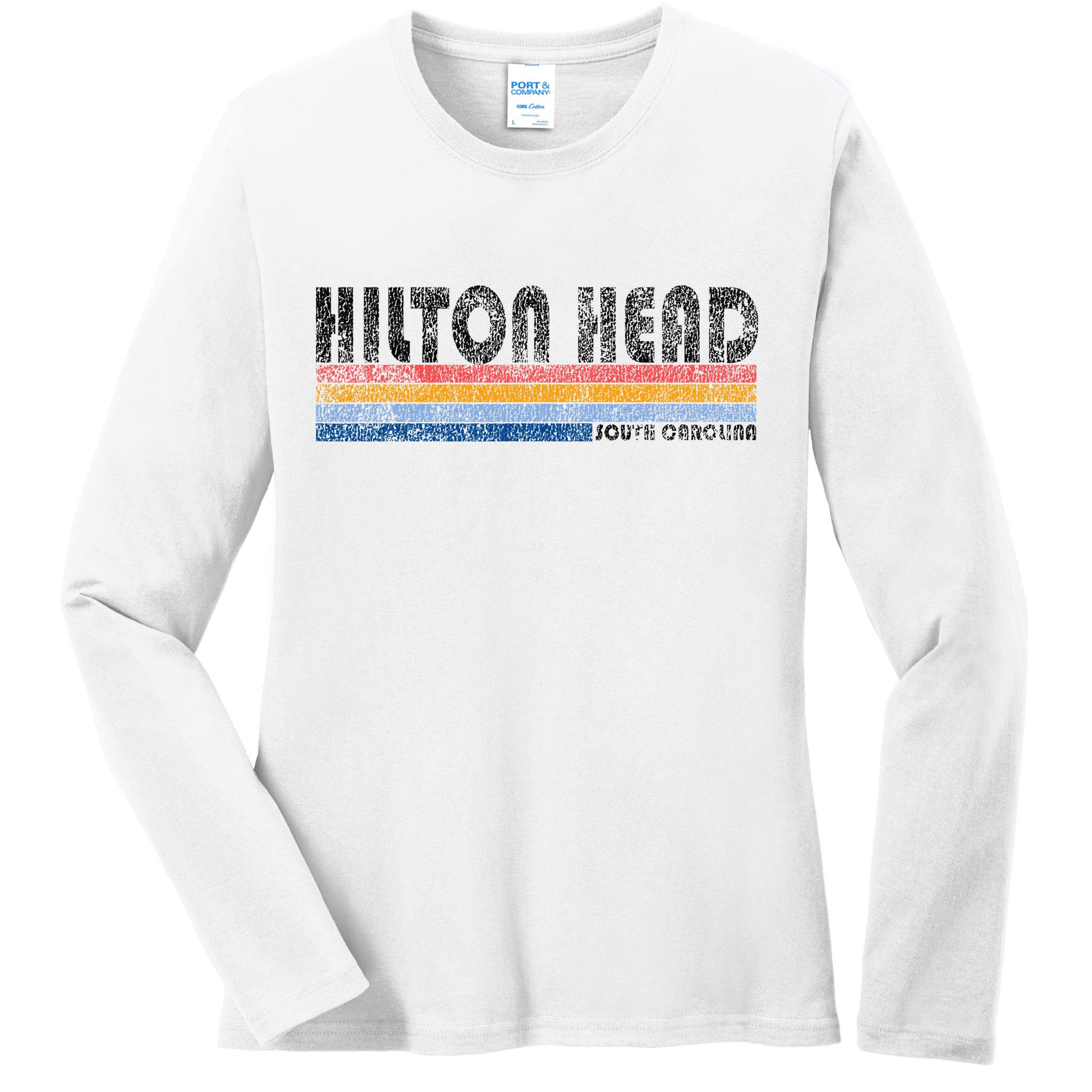 Vintage 1980s Style Hilton Head South Carolina Ladies Long Sleeve Shirt